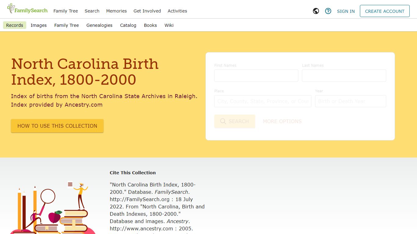 North Carolina Birth Index, 1800-2000 • FamilySearch